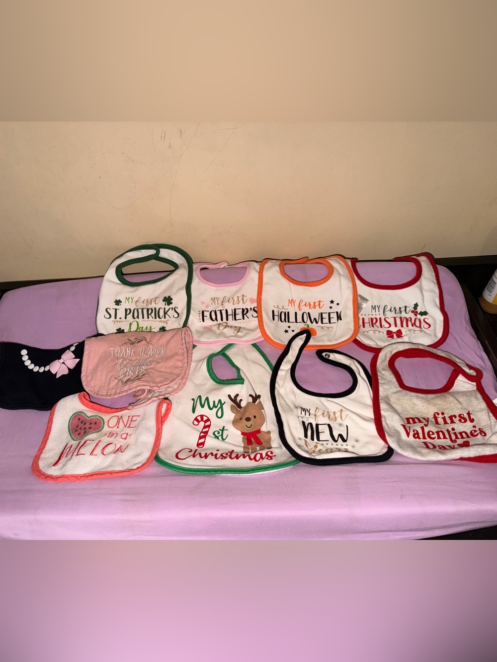 Baby Holiday & regular Bibs - Assorted Colors/Designs